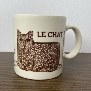 Vintage 1978 Taylor & Ng Le Chat Brown Cat, Mouse, Ball Of Yarn Coffee Mug